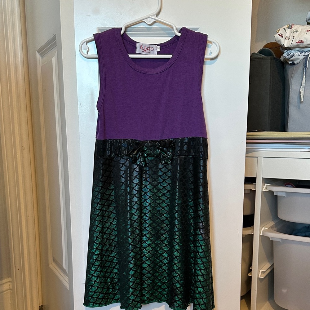 Purple and Green Kids Dress